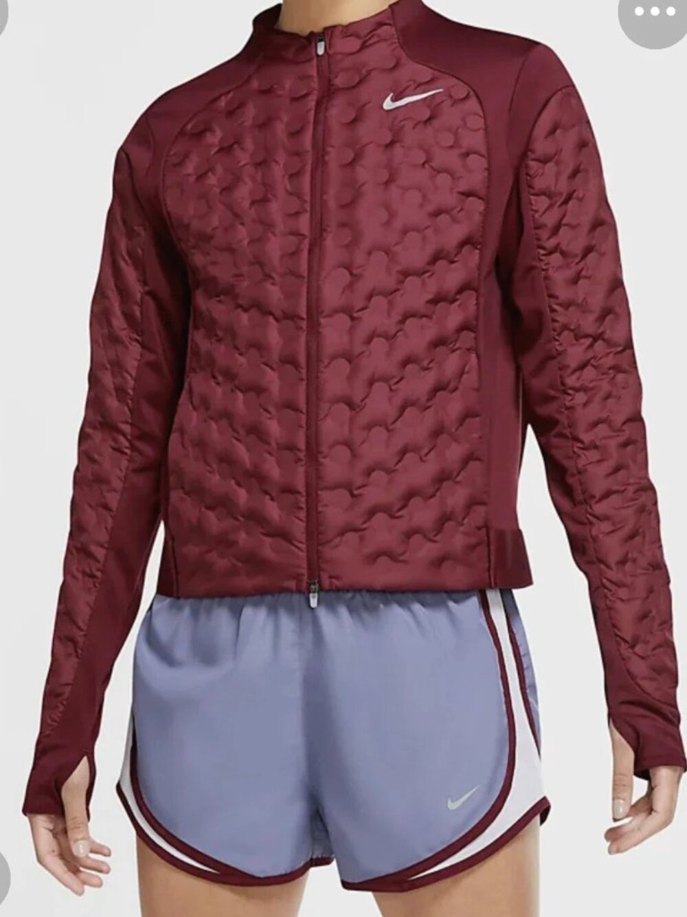 Nike Women's Aeroloft Down Running Jacket Dark Beetroot (Maroon) Size S